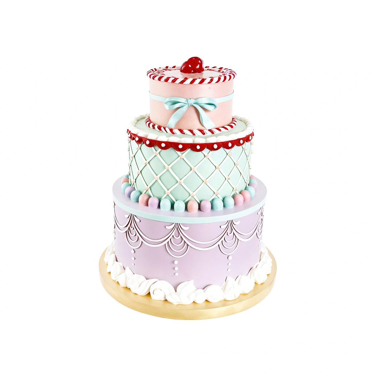 Three-Tier Cake Decor (Medium) – Multicolor
