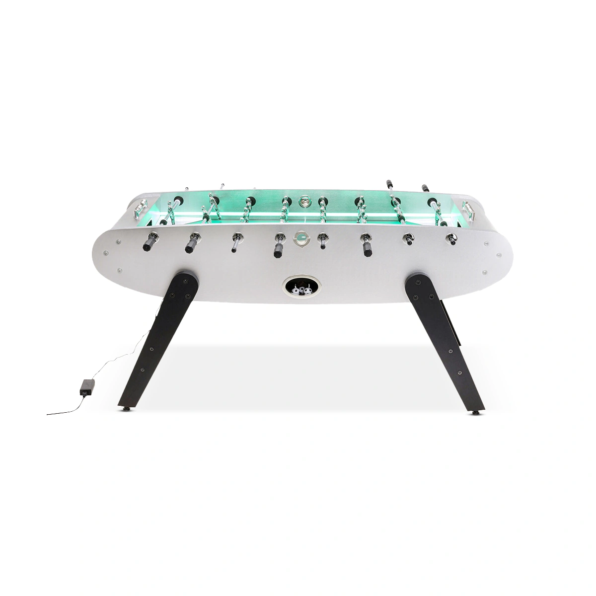 Space Silver Foosball Table – Modern Metal Finish