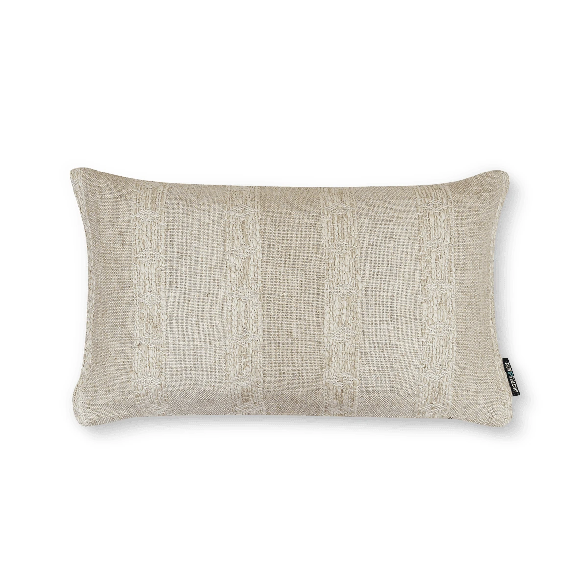 Off White Dove Rectangular Small Cushion in Cotton/Linen/Viscose Blend
