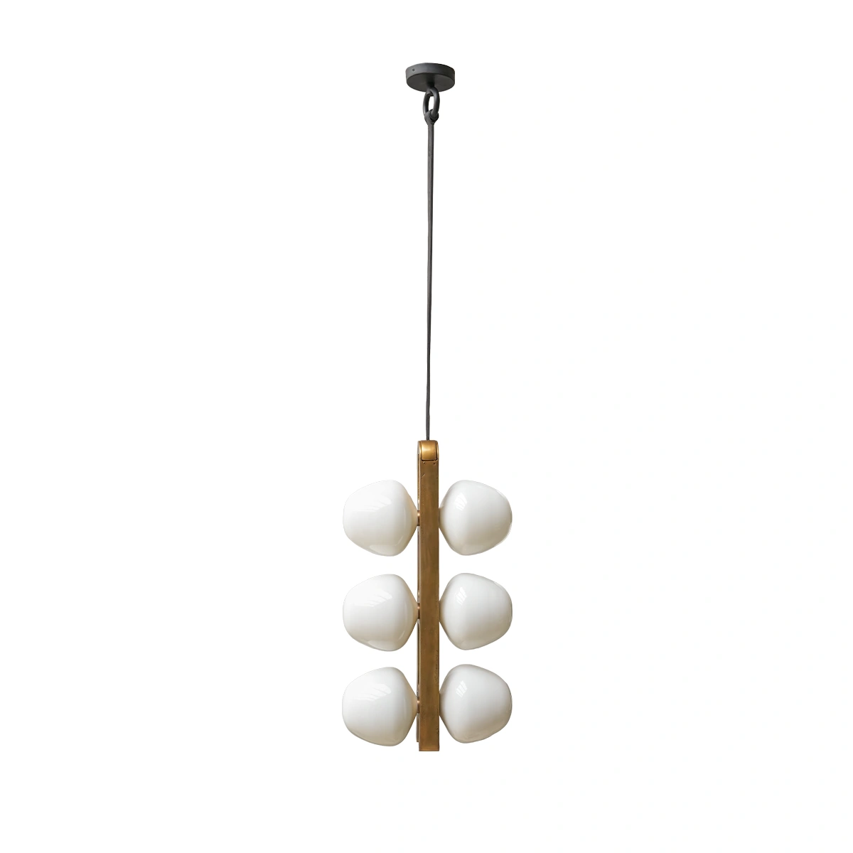 Gold and Black Linear Pendant - Aluminium and Brass with Glass Shade