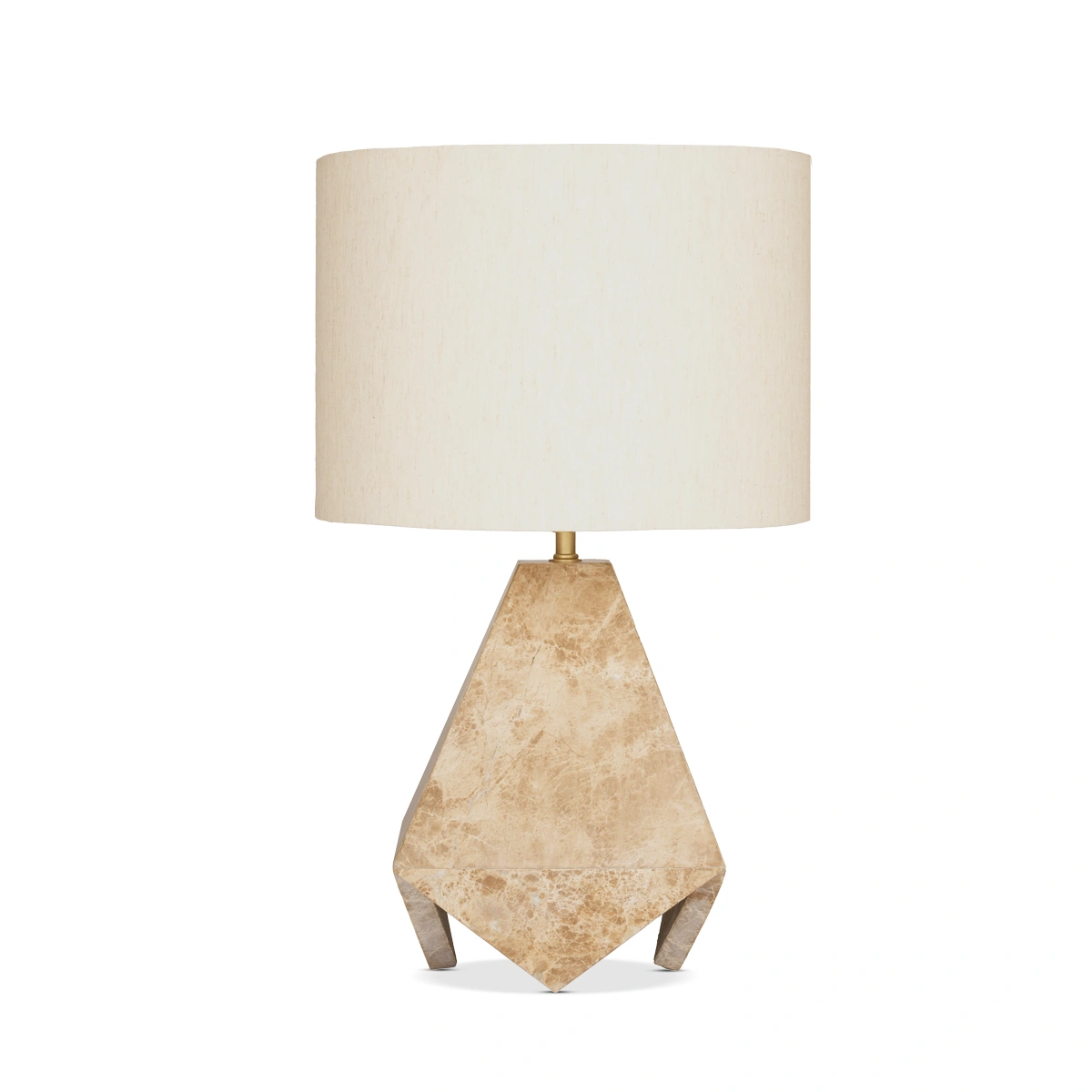 Alcove Light Emperador Marble Table Lamp with Gold Finish