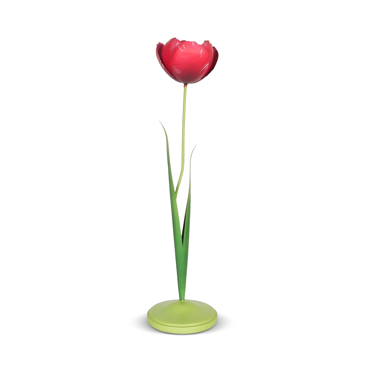 Tulip Rem Medium Candle Holder in Vibrant Red Metal