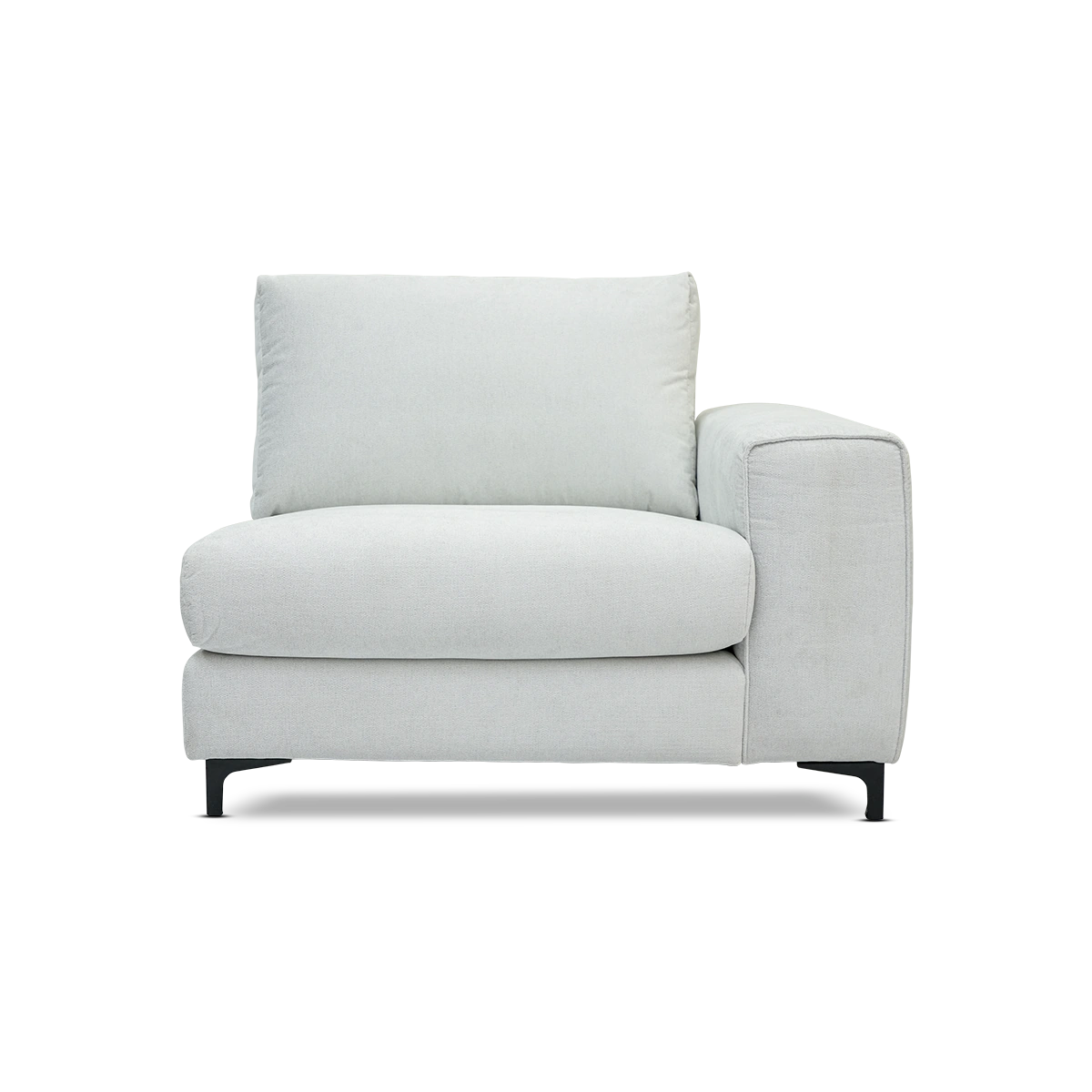 Lua Beige Polyester Armchair with Right Arm