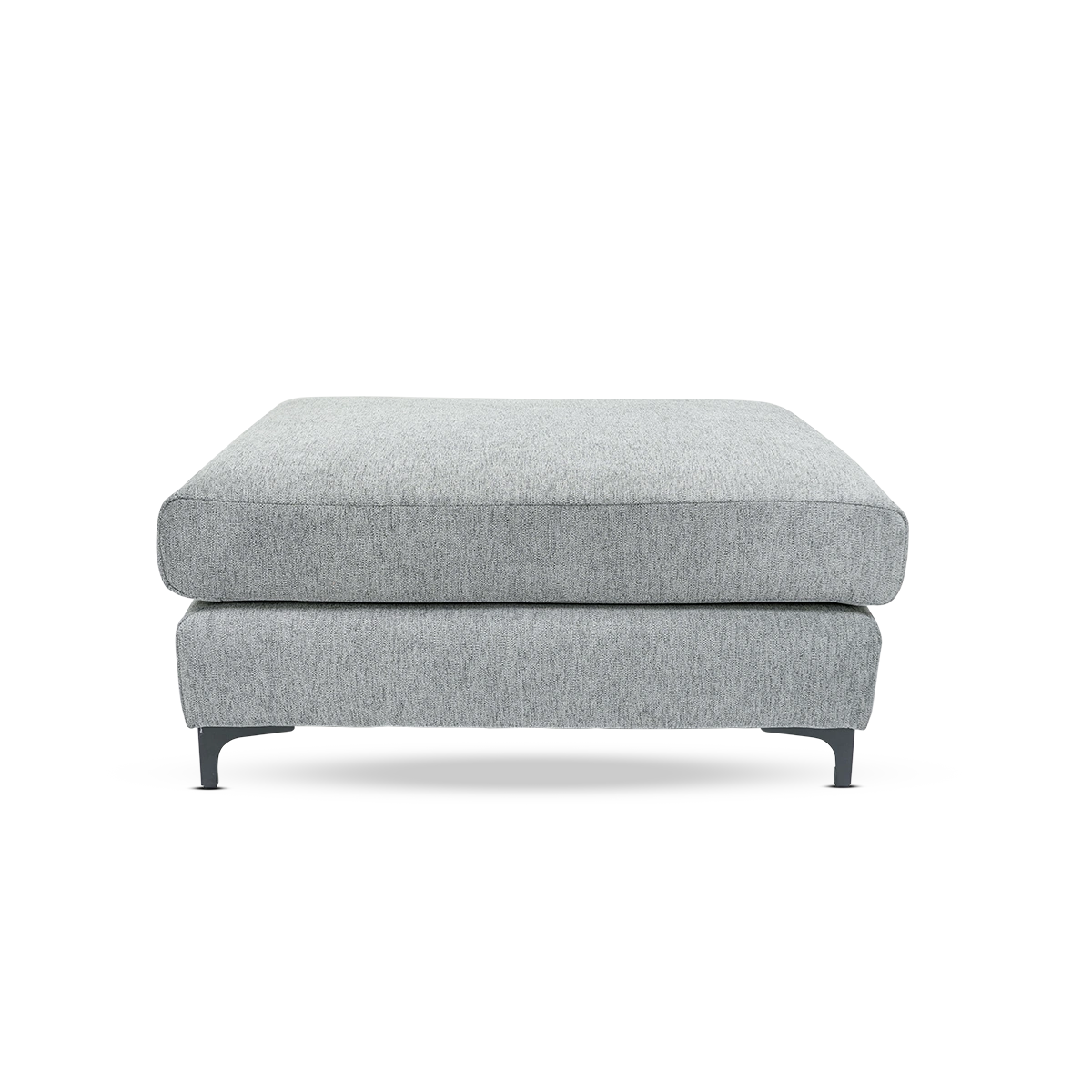 Lua Big Grey Polyester Pouf with Metal Legs - 85x103x46 cm