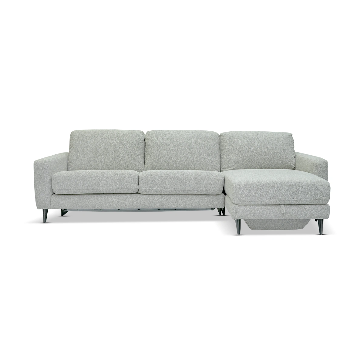 Kendall Sofa Bed with Right Chaise – Beige | Polyester & Wood