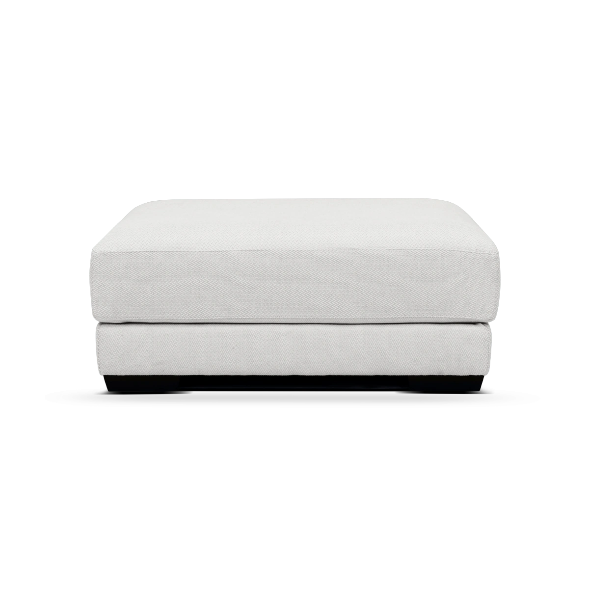 Samoa Off-White Puff in Pine Wood and Wicker Fabric