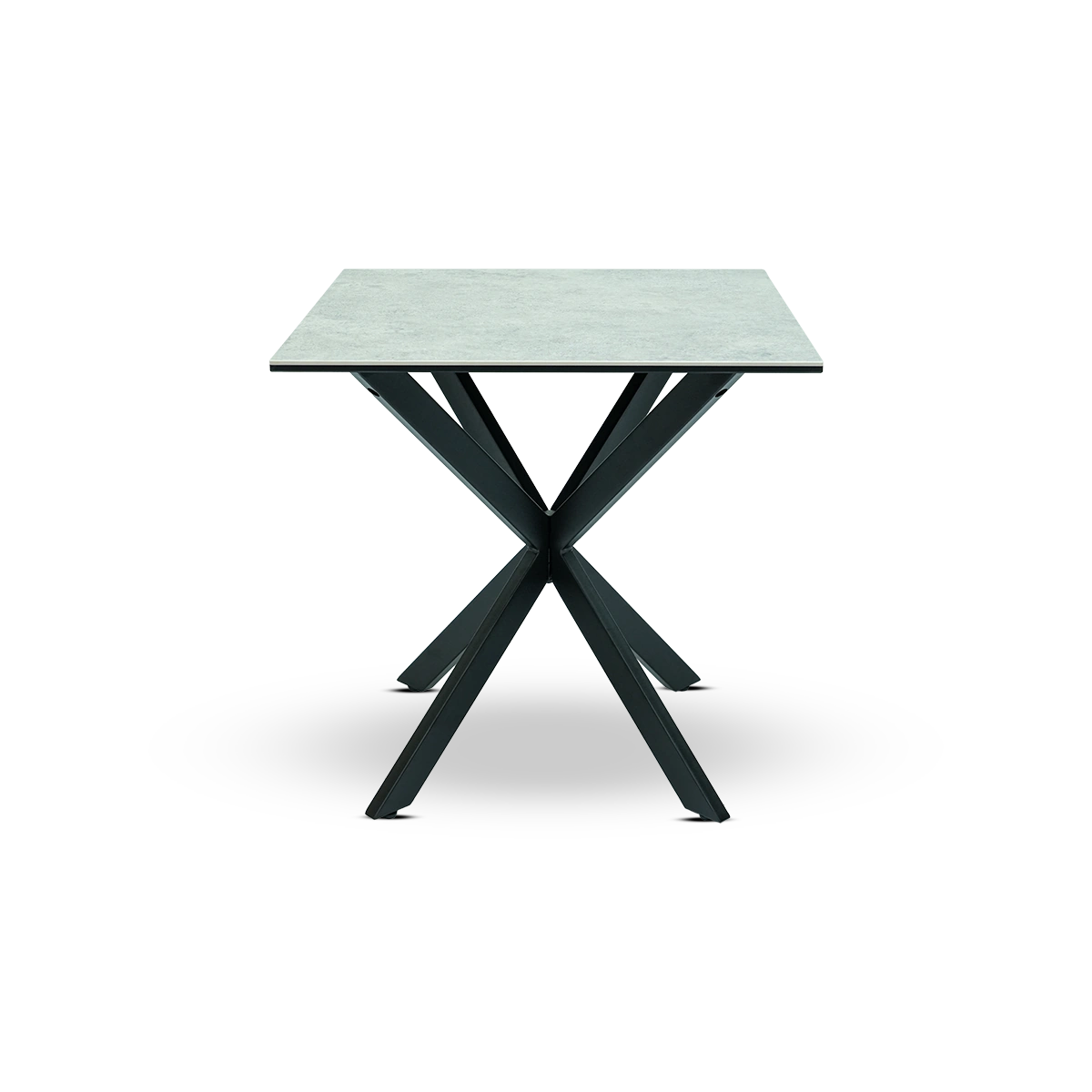 Grey Anista Ceramic Irwine Side Table with Matt Black Steel Base