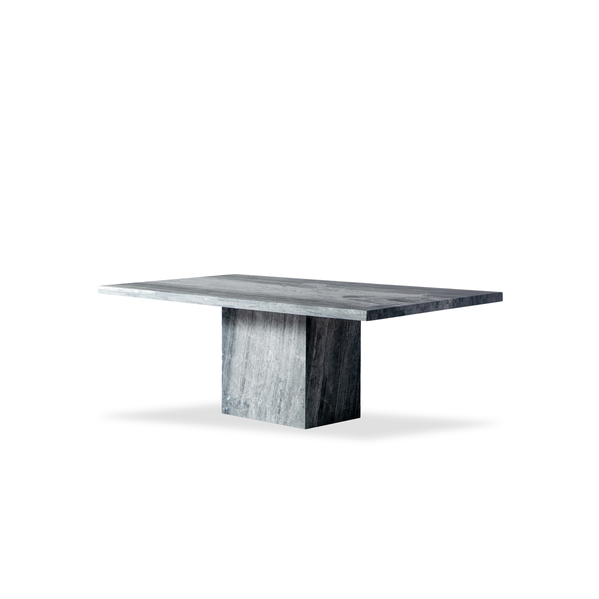 Toulouse River Grey Marble Dining Table, 215cm Modern Statement