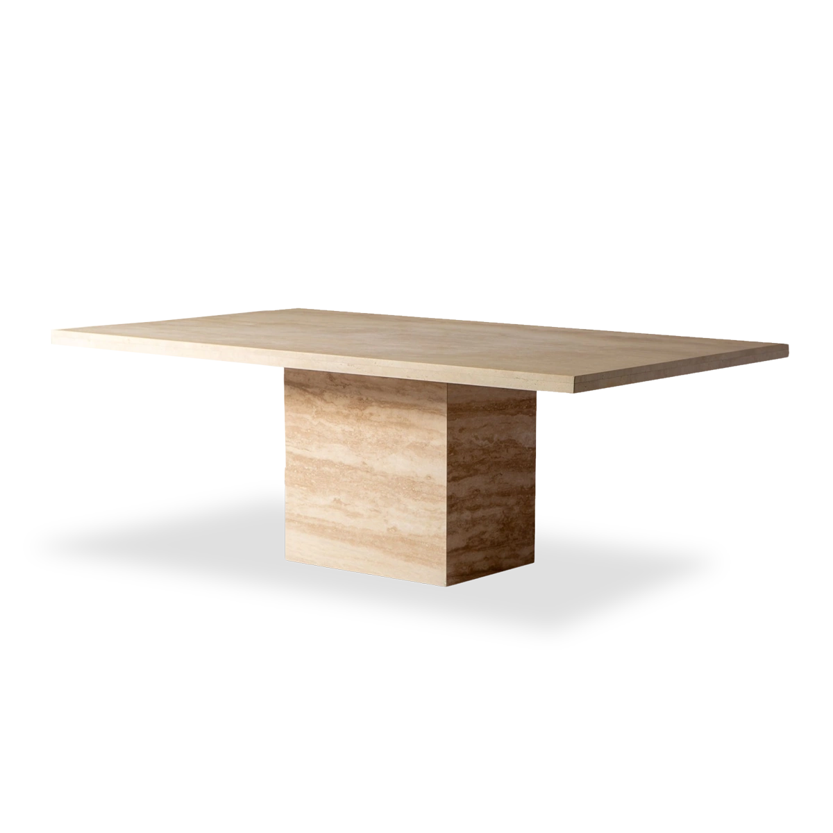 Toulouse Light Travertine Marble Dining Table 215cm
