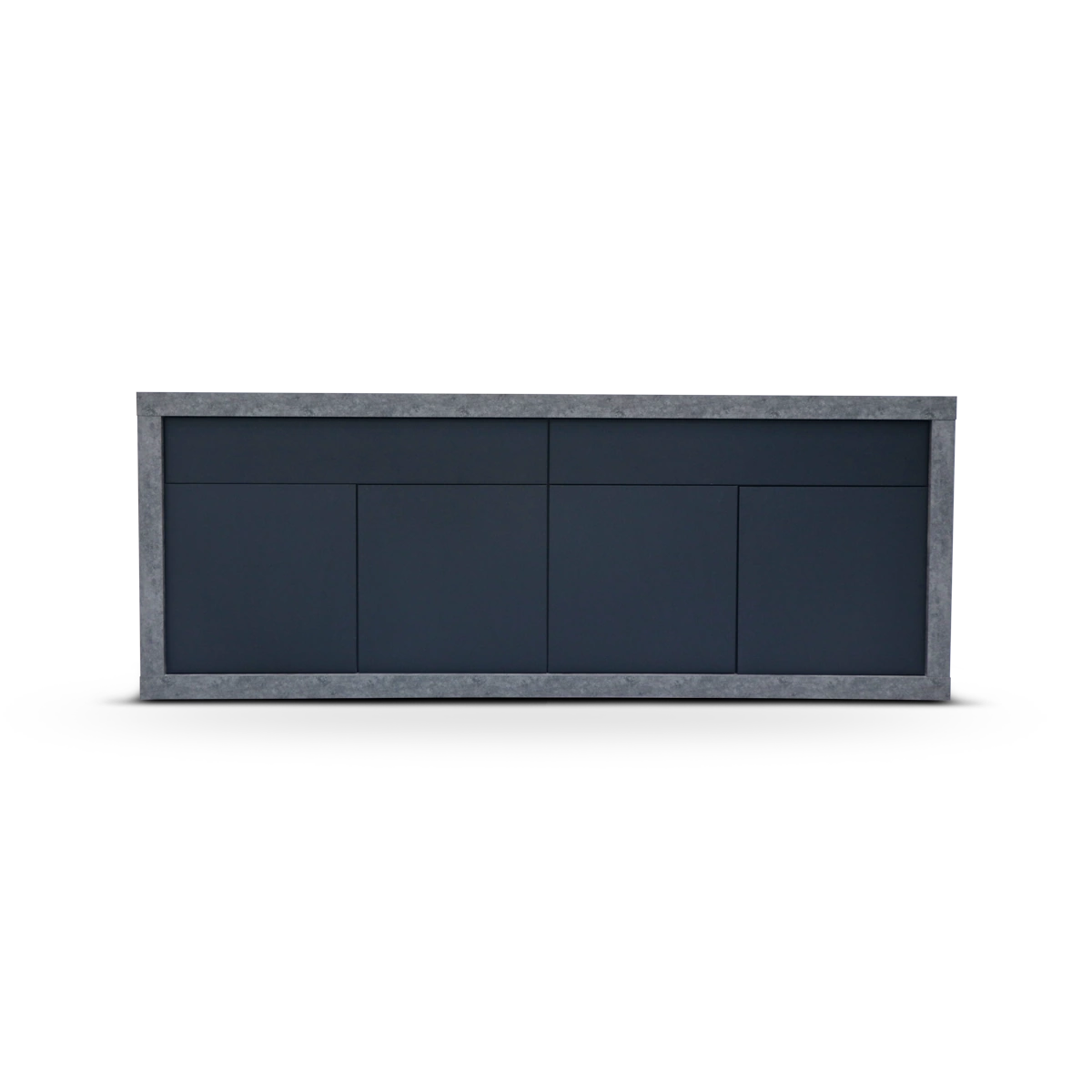 Karl Sideboard in Black Concrete Look, Chipboard with Melamine Finish