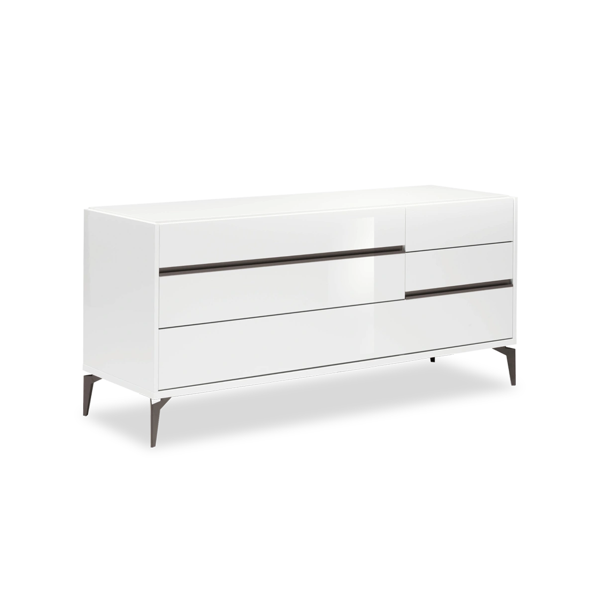 Costa Blanca White High Gloss Dresser, MDF, 168.8cm