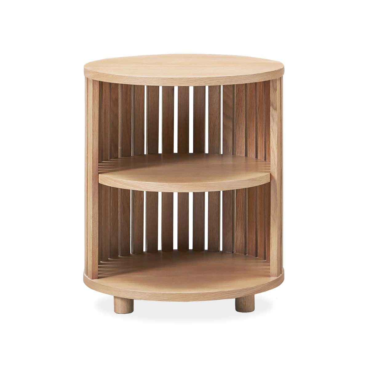 Recap Nightstand Beige, Solid and Veneered Oak in Compact Size