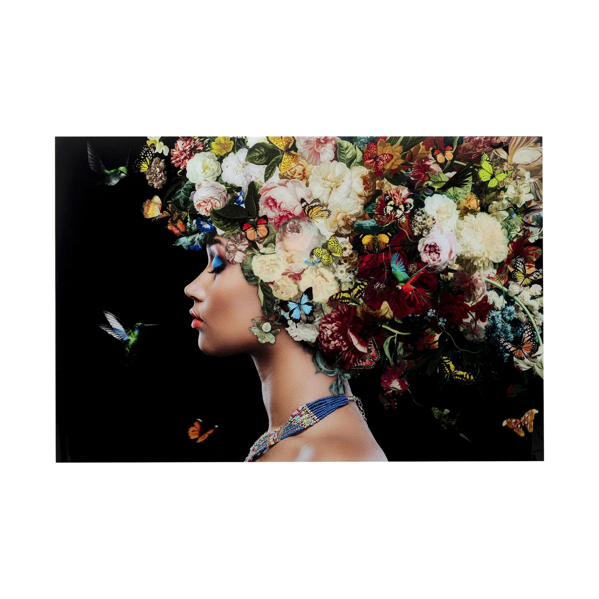 Bunch of Flowers Multicolor Glass Picture, Large