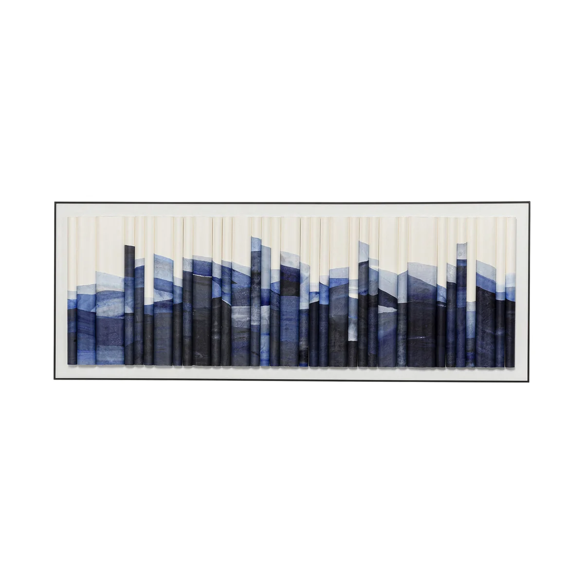 Shadow Skyline Blue Paper Art Wall Decoration in Large Size