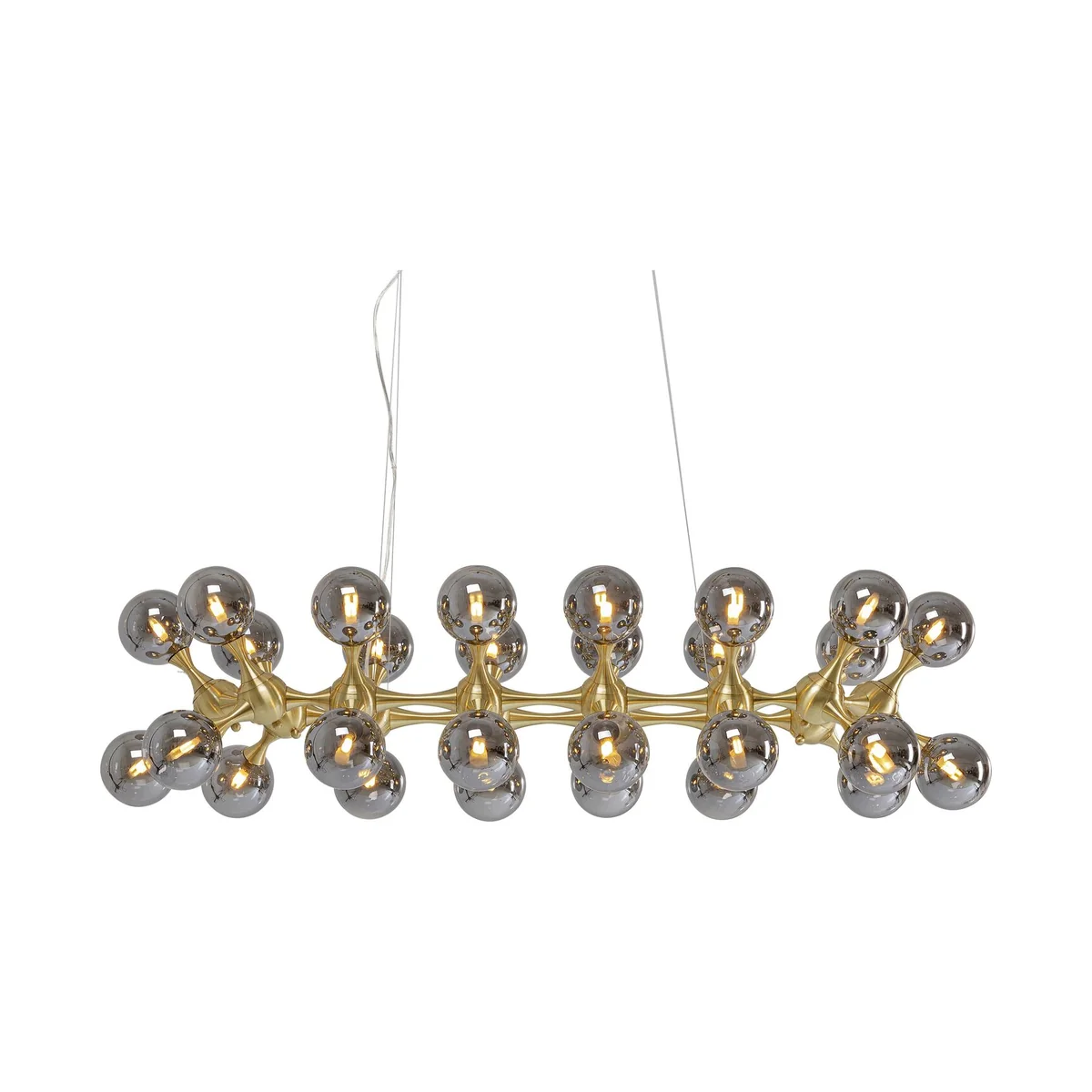 Golden Brass-Plated Atomic Balls Pendant Lamp, 140x55x170 cm