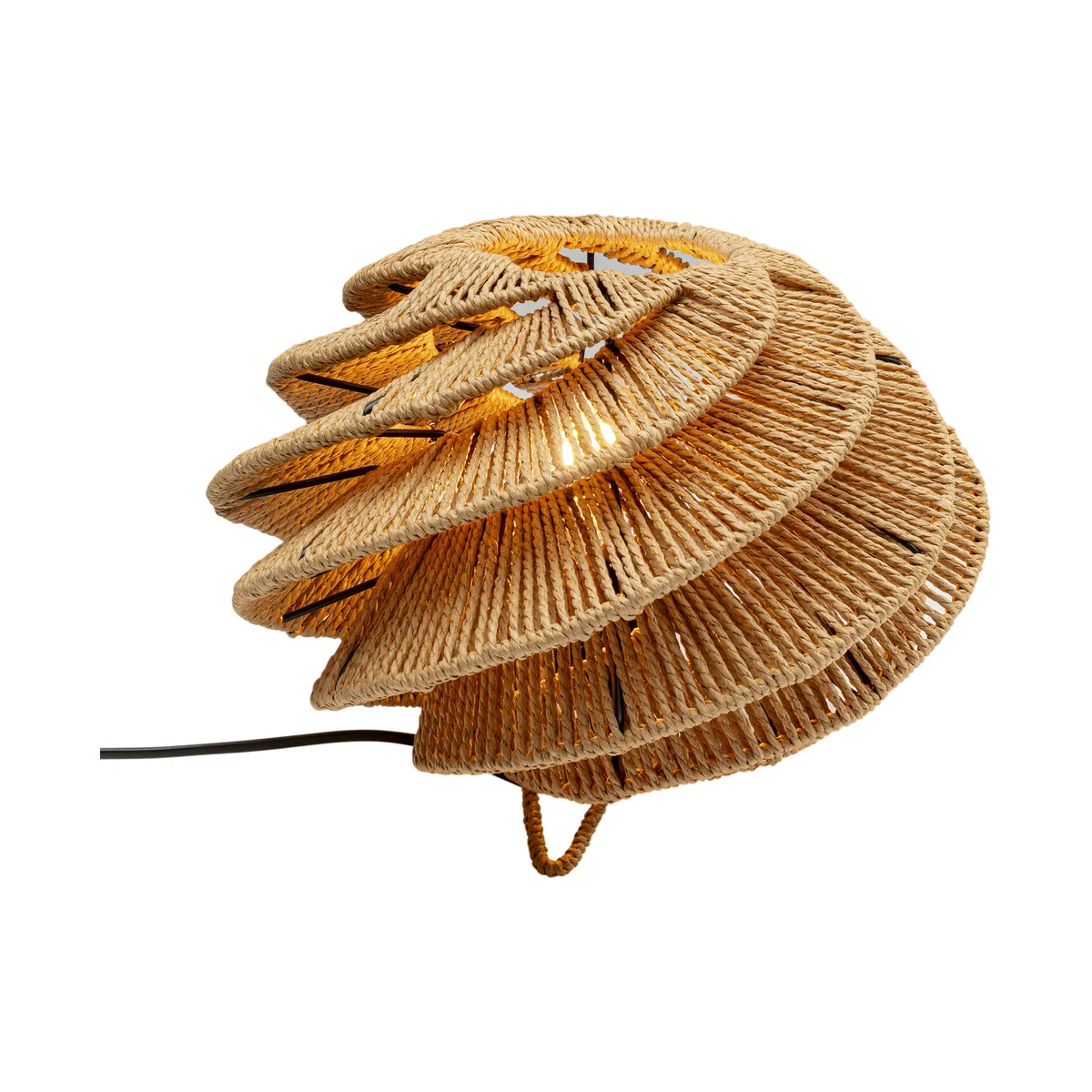 Aloha Whirl Brown Rattan Table Lamp - 40x30.5cm