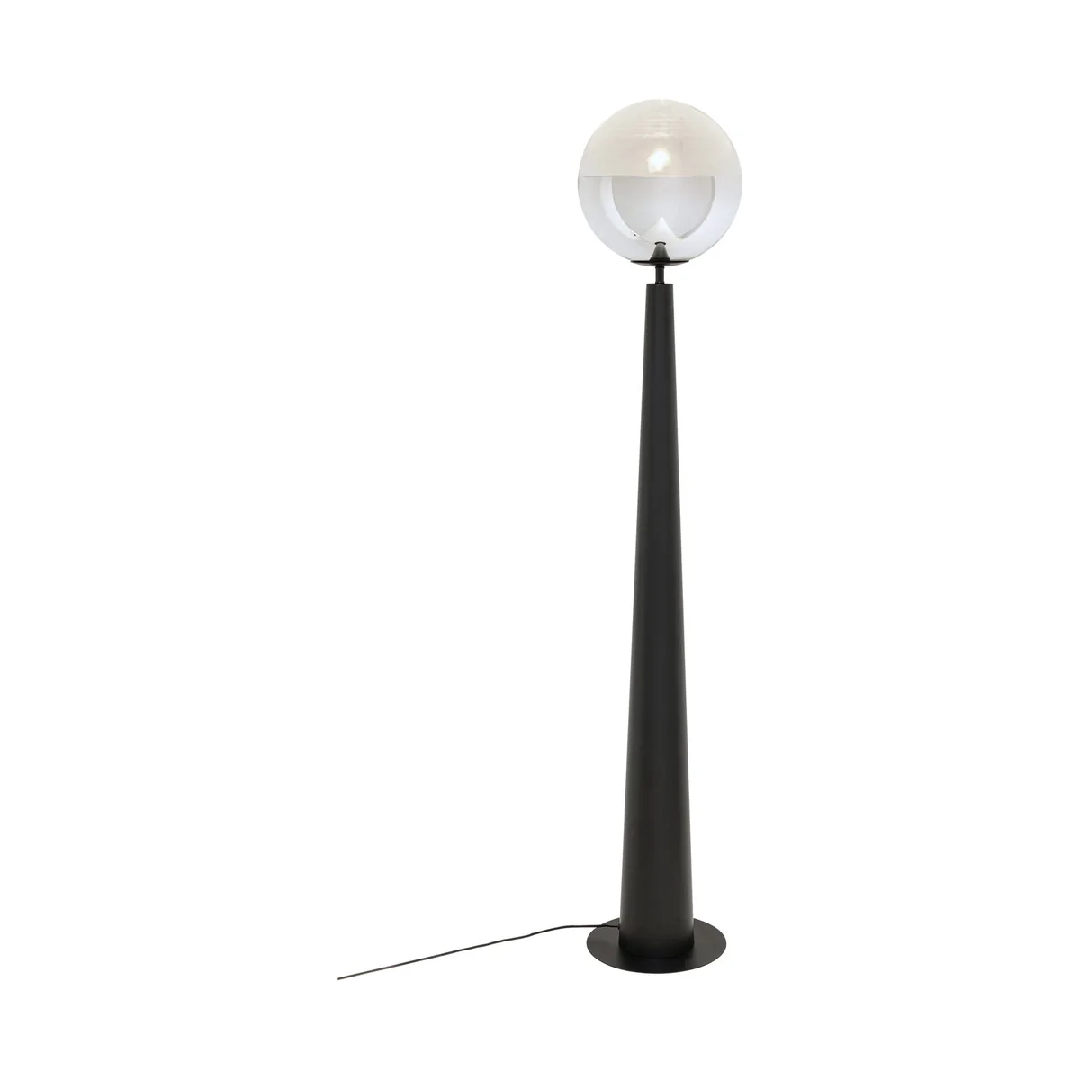 Disco Ball Floor Lamp in Black and Silver Glass - 163cm