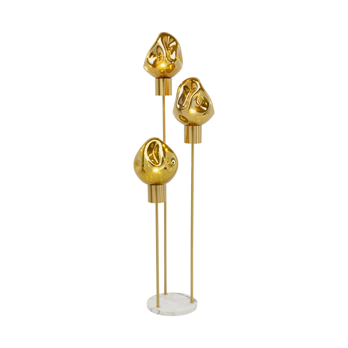 Supernova Golden Floor Lamp - Nickel-plated Steel and Marble Base