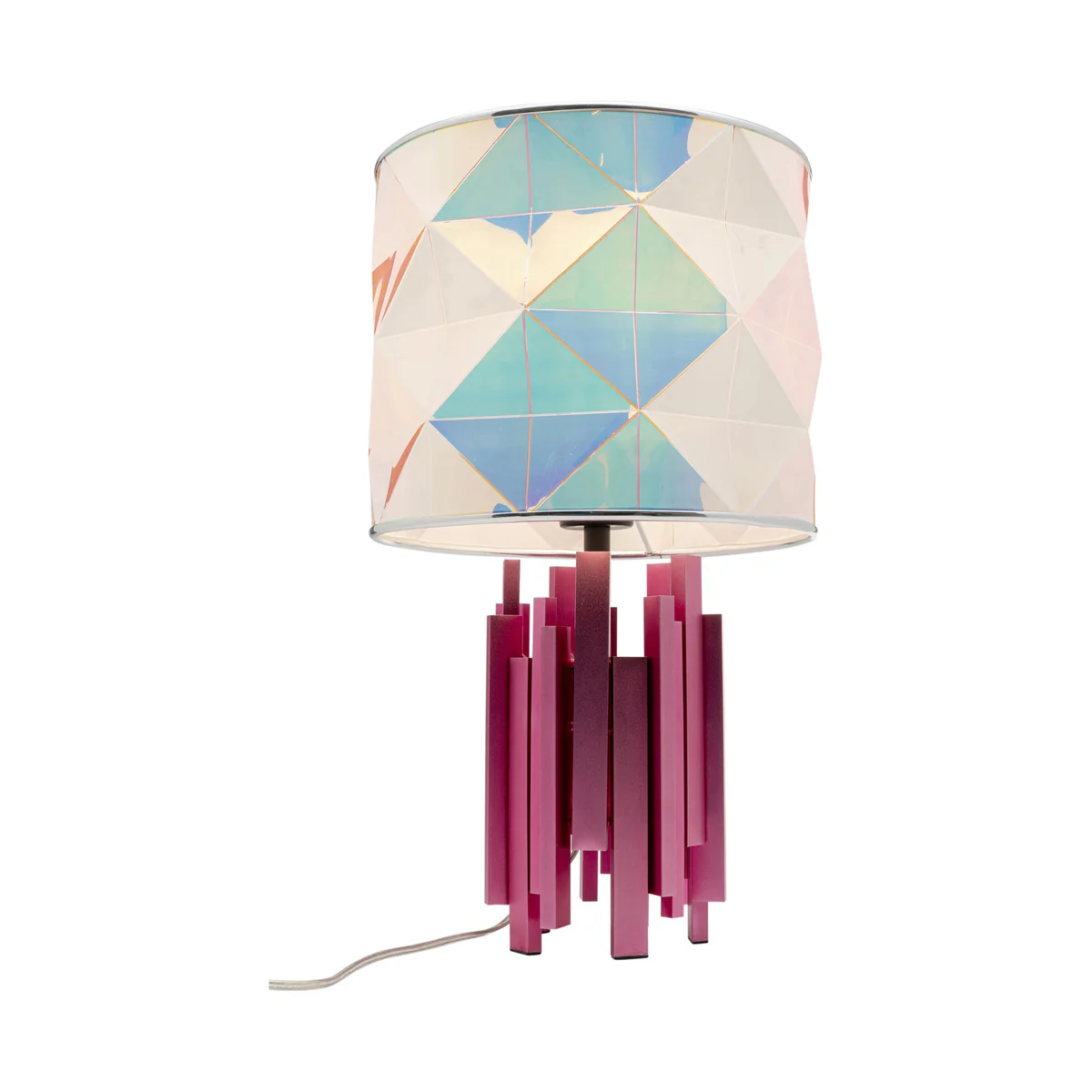Coachella Colore Table Lamp in Multicolor Polyester and Lacquered Steel