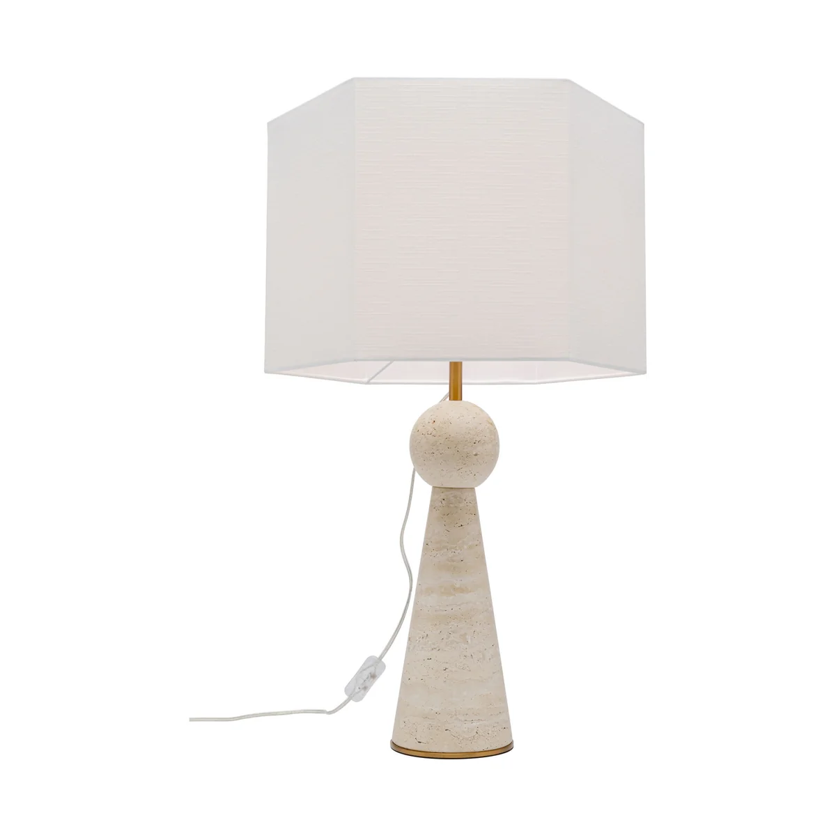 Molto Beige Steel and Limestone Table Lamp - 46x40x75 cm