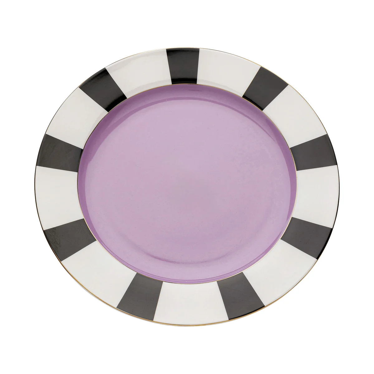 Harlequin Large Plate in Purple Fine Bone China Porcelain