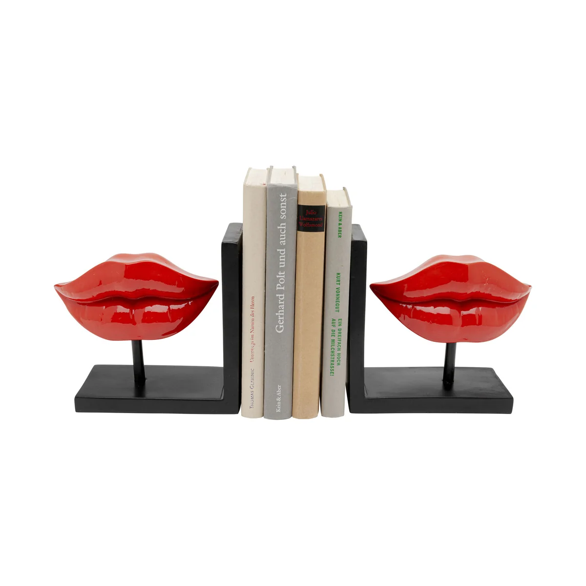 Red Lips Bookend Set in Durable Polyresin