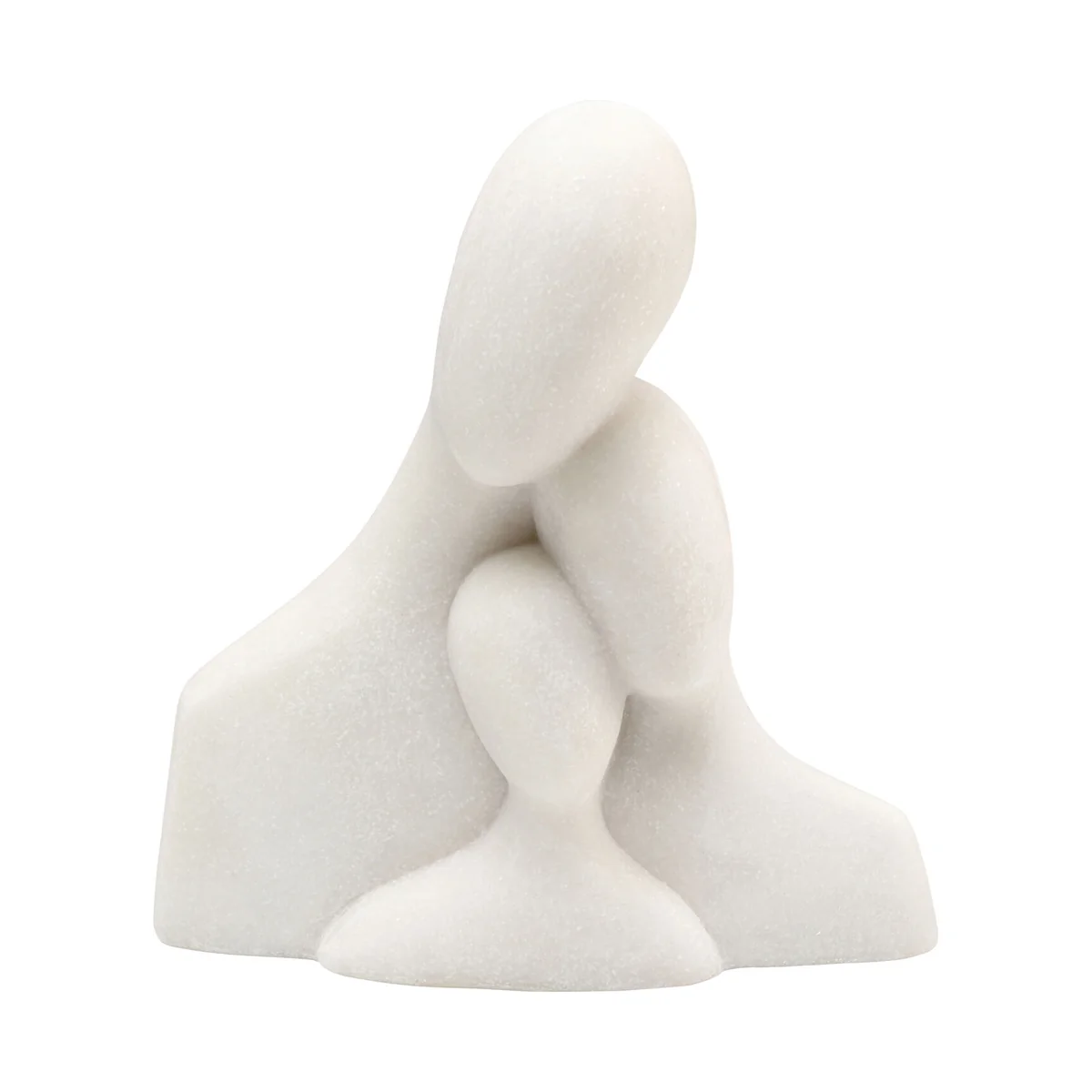 Soft Family Deco Figurine in White Polysandstone