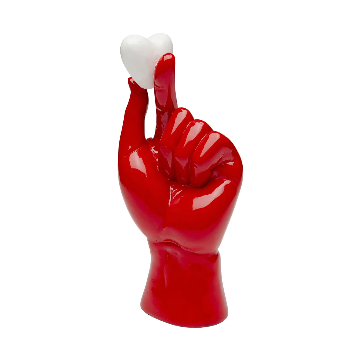 Holding Heart Decorative Object in Red Polyresin