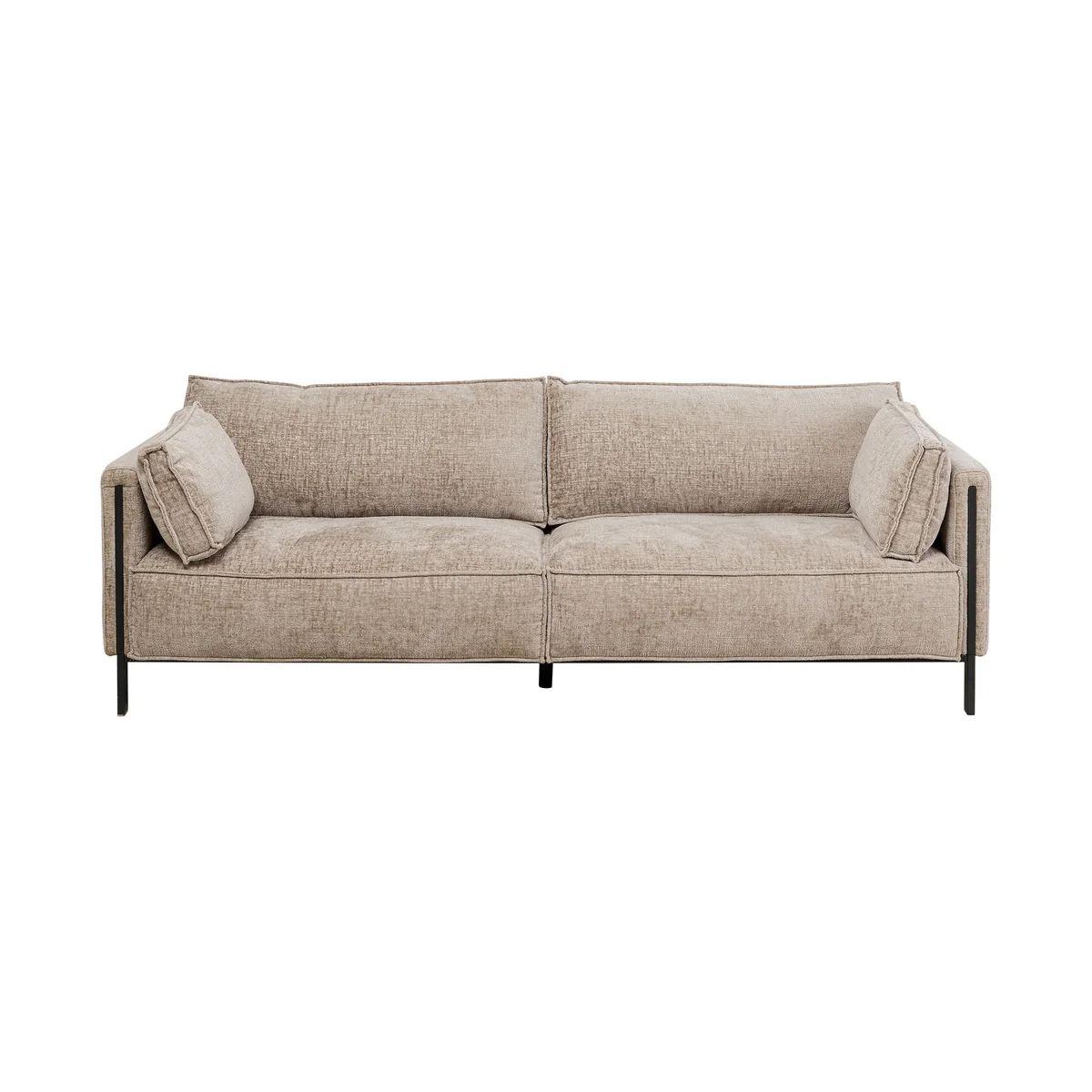 Victor 3-Seater Sofa – Beige | Foam Comfort & Solid Wood Frame