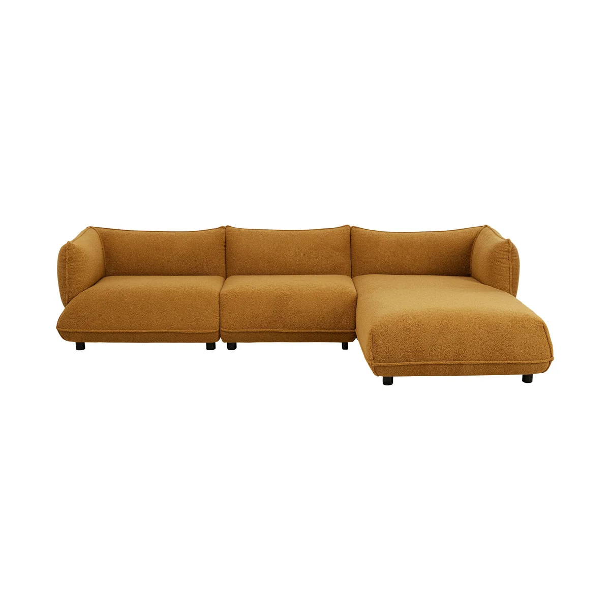 Gigi Right Corner Sofa – Brown | Teddy Fabric & Pocket Spring Comfort