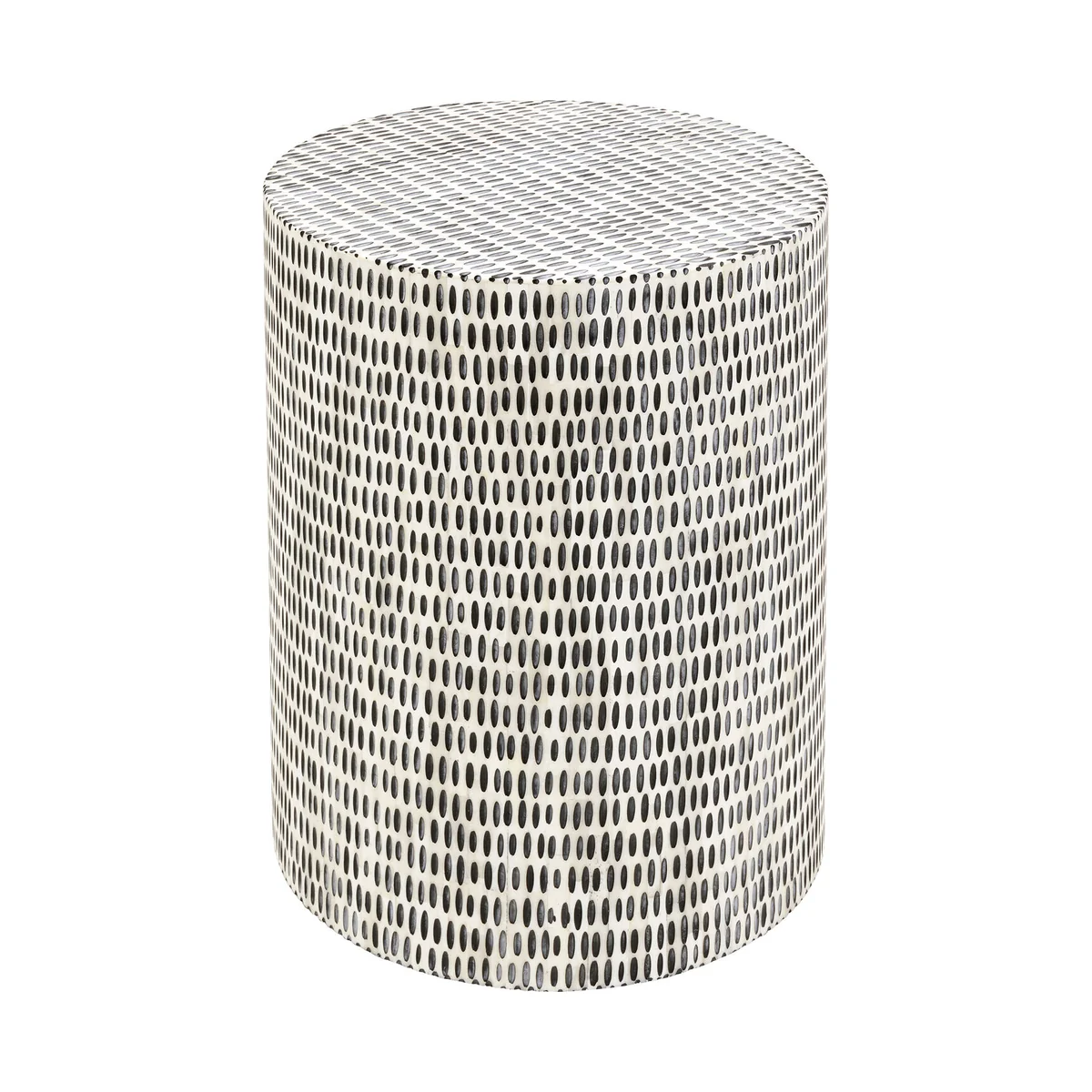 Piano Side Table in Black MDF with Polyresin Intarsia, 45 x 36 x 36 cm