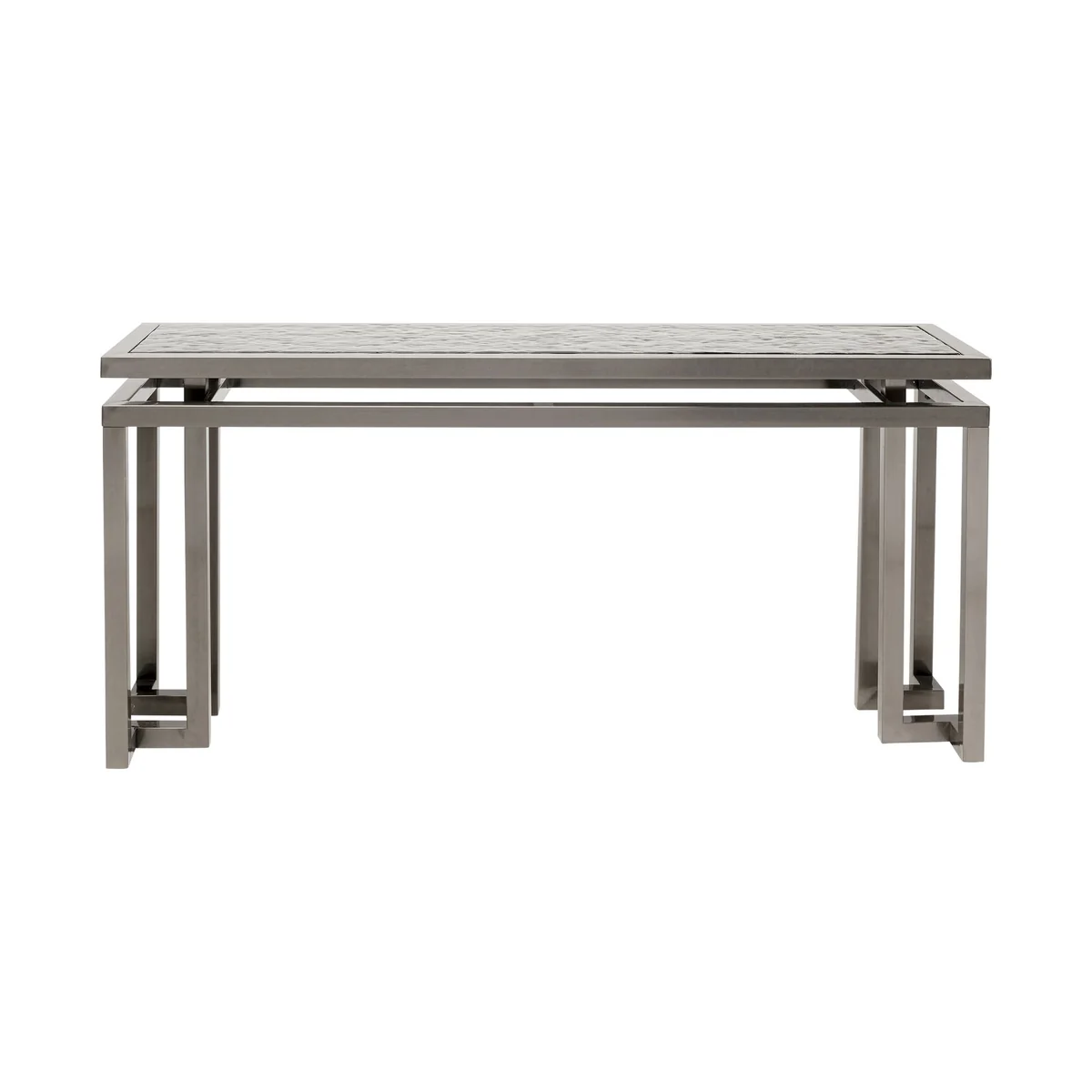 Rush Console in Grey Glass and Chrome Steel, 158x45x77cm