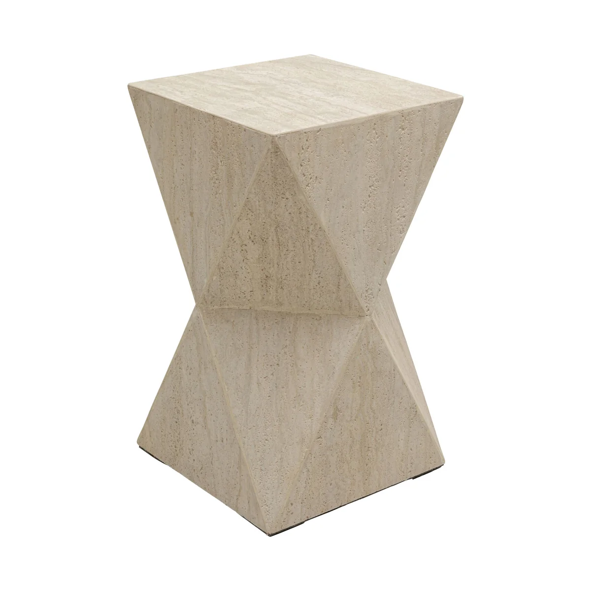 Luxury Beige Travertine Triangle Side Table