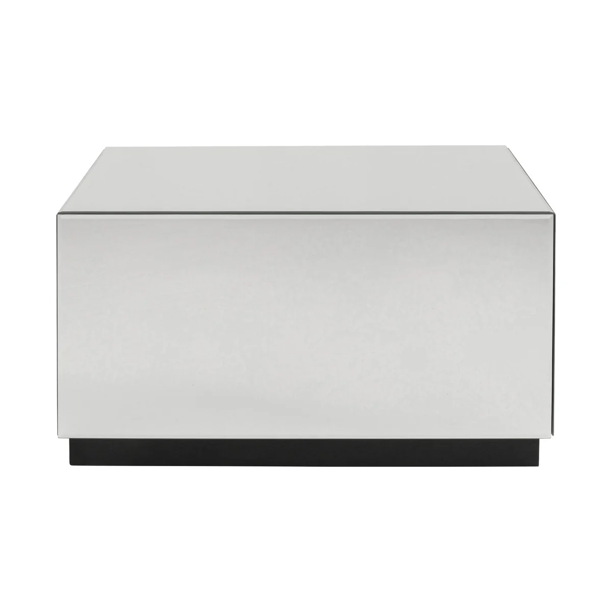 Luxy Mirrored Trunk Coffee Table in Durable MDF and Glass