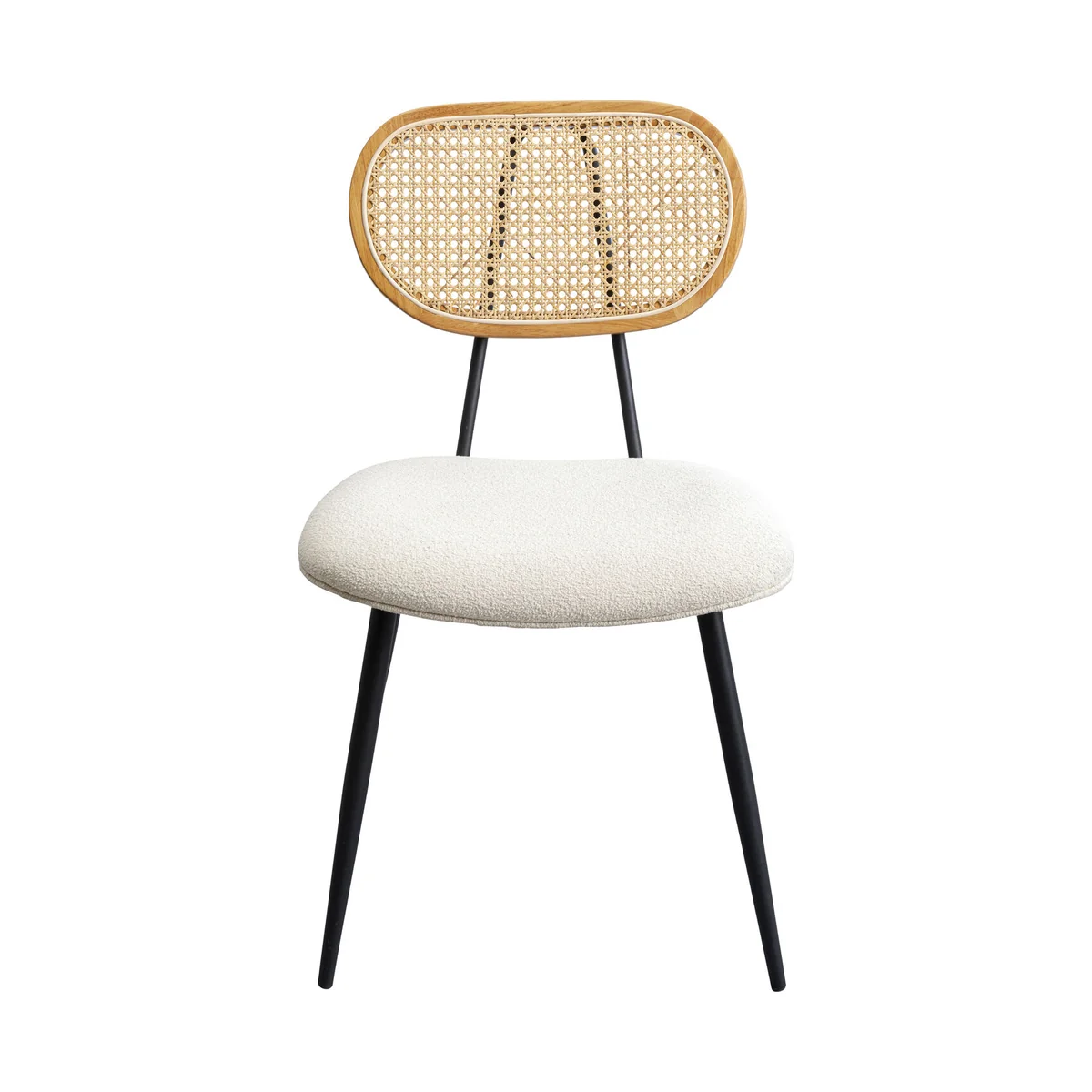 Rosali Dining Chair in Cream Powder-Coated Steel