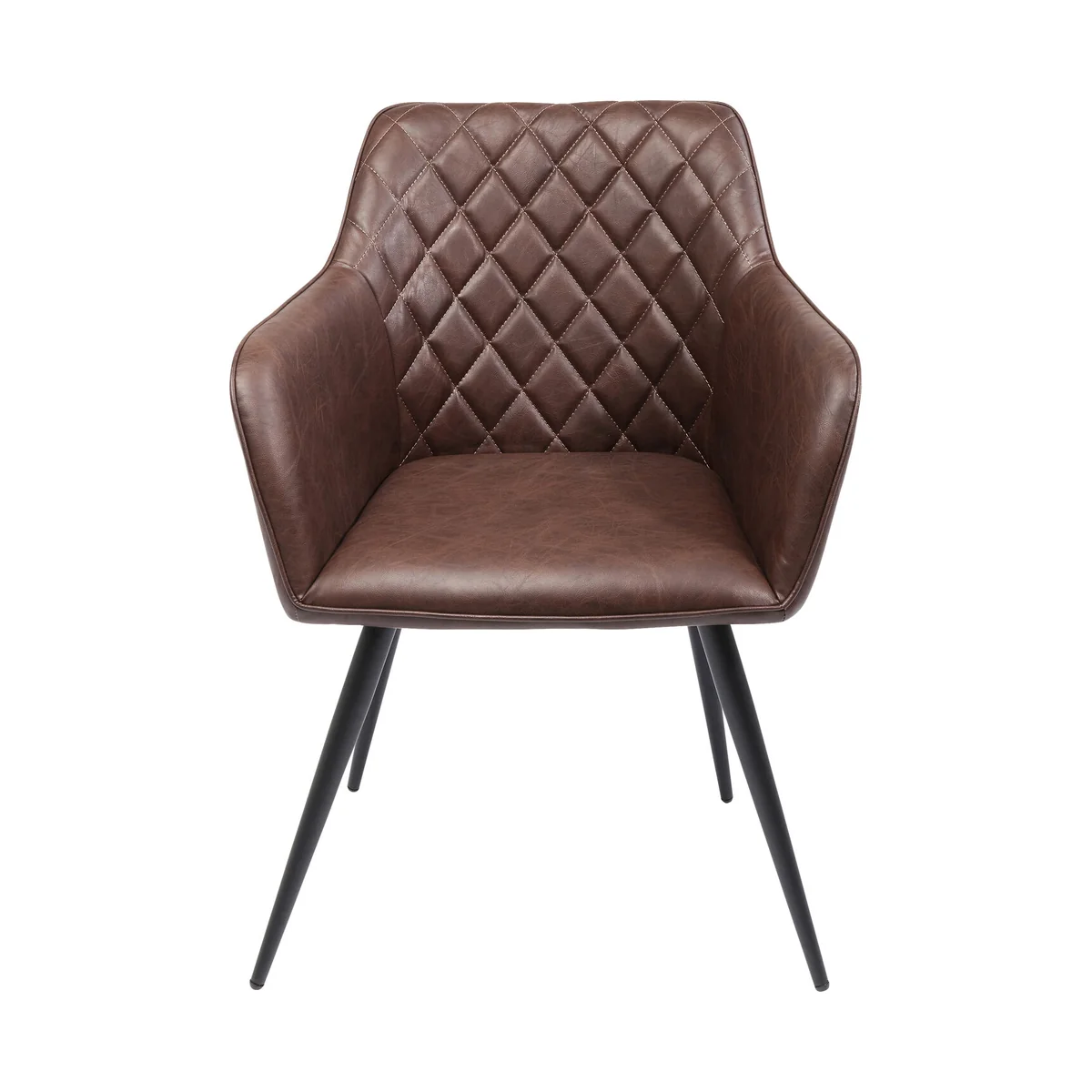 San Remo Brown Upholstered Dining Chair with Armrest