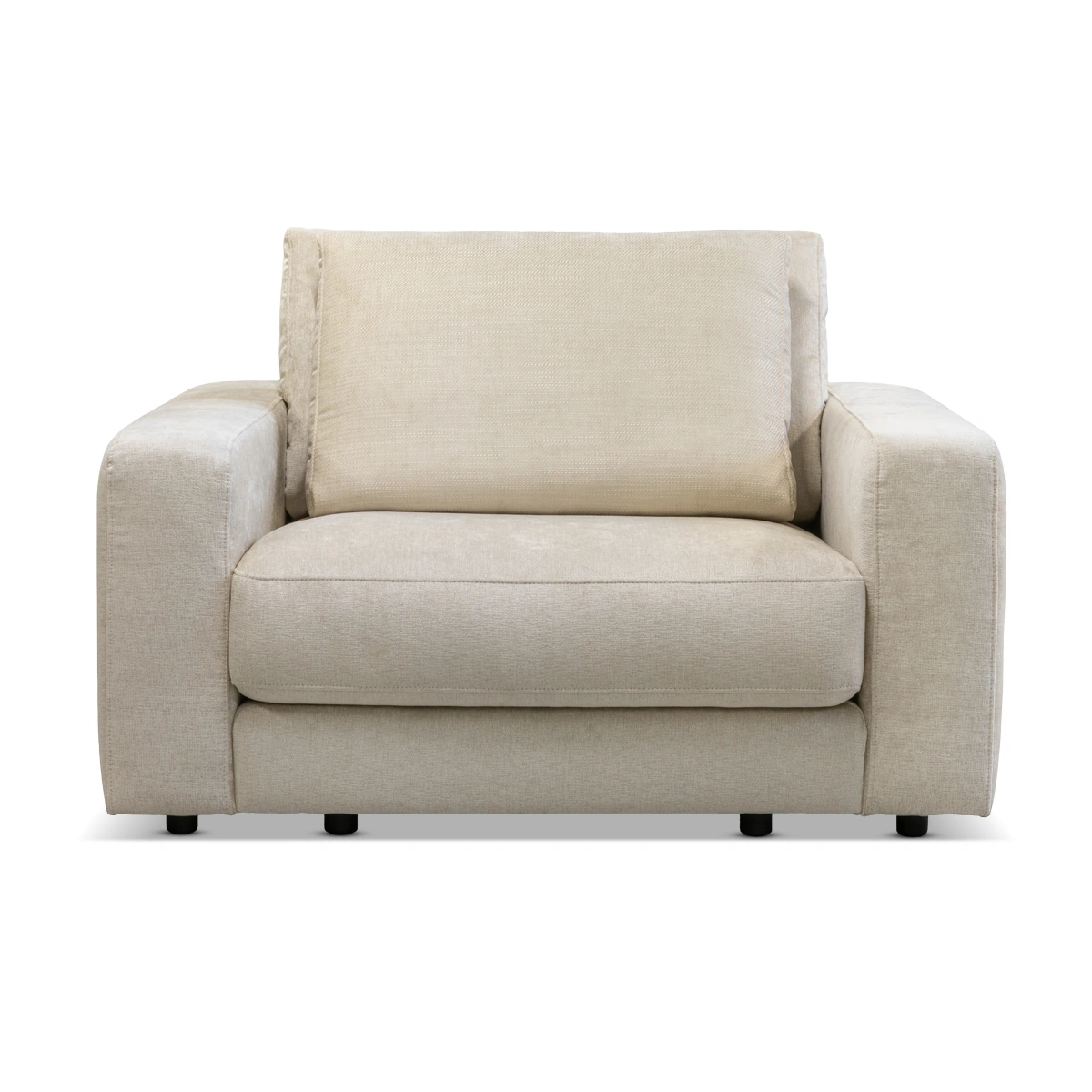 Rio Armchair Wide Armrest – Beige | Fabric Upholstery, Deep Cushioned Seating & Extra-Wide Armrest Comfort for Relaxed Lounging