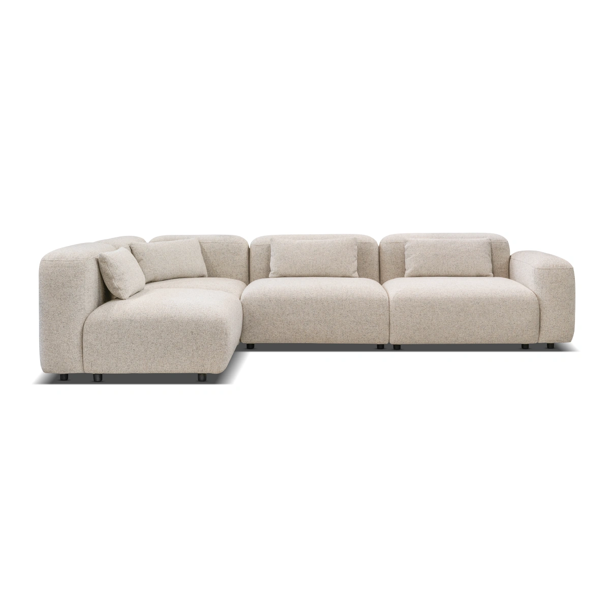 Rosso Corner Sofa Left – Beige | Fabric Upholstery, Spacious Sectional Seating & Left-Facing Corner Design for Elegant Living Areas