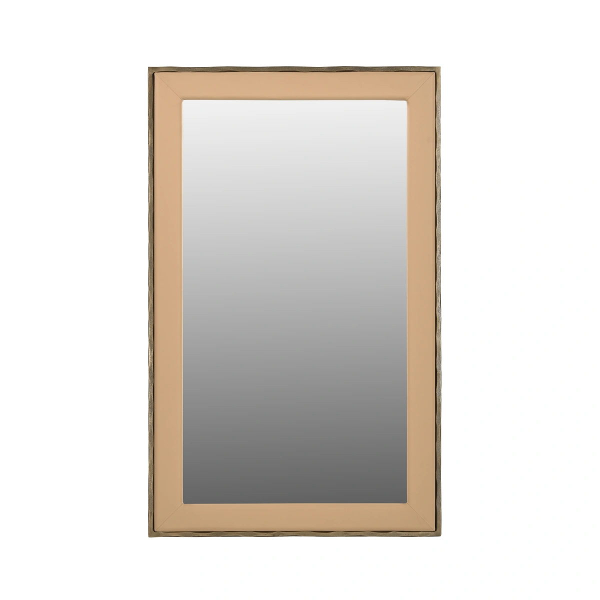 Nyra Wall Mirror – Brass | Buff Leather Frame, Elegant Reflection & Refined Decorative Accent