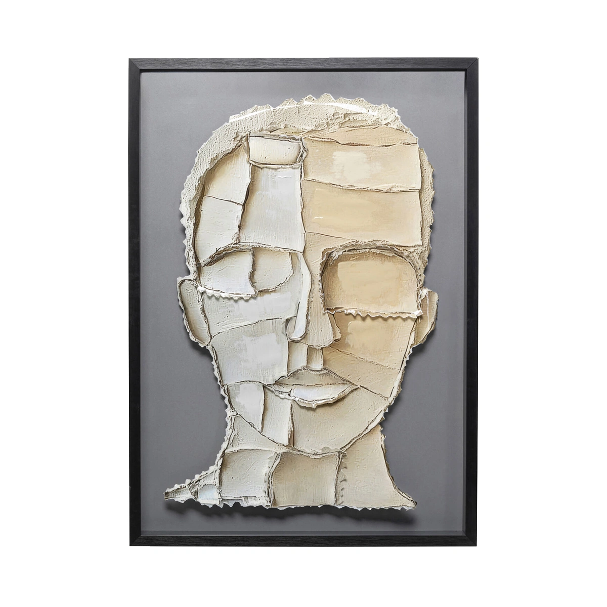 Framed Picture Art Visage – Grey | Framed Wall Art, Abstract Portrait Design & Modern Interior Decoration
