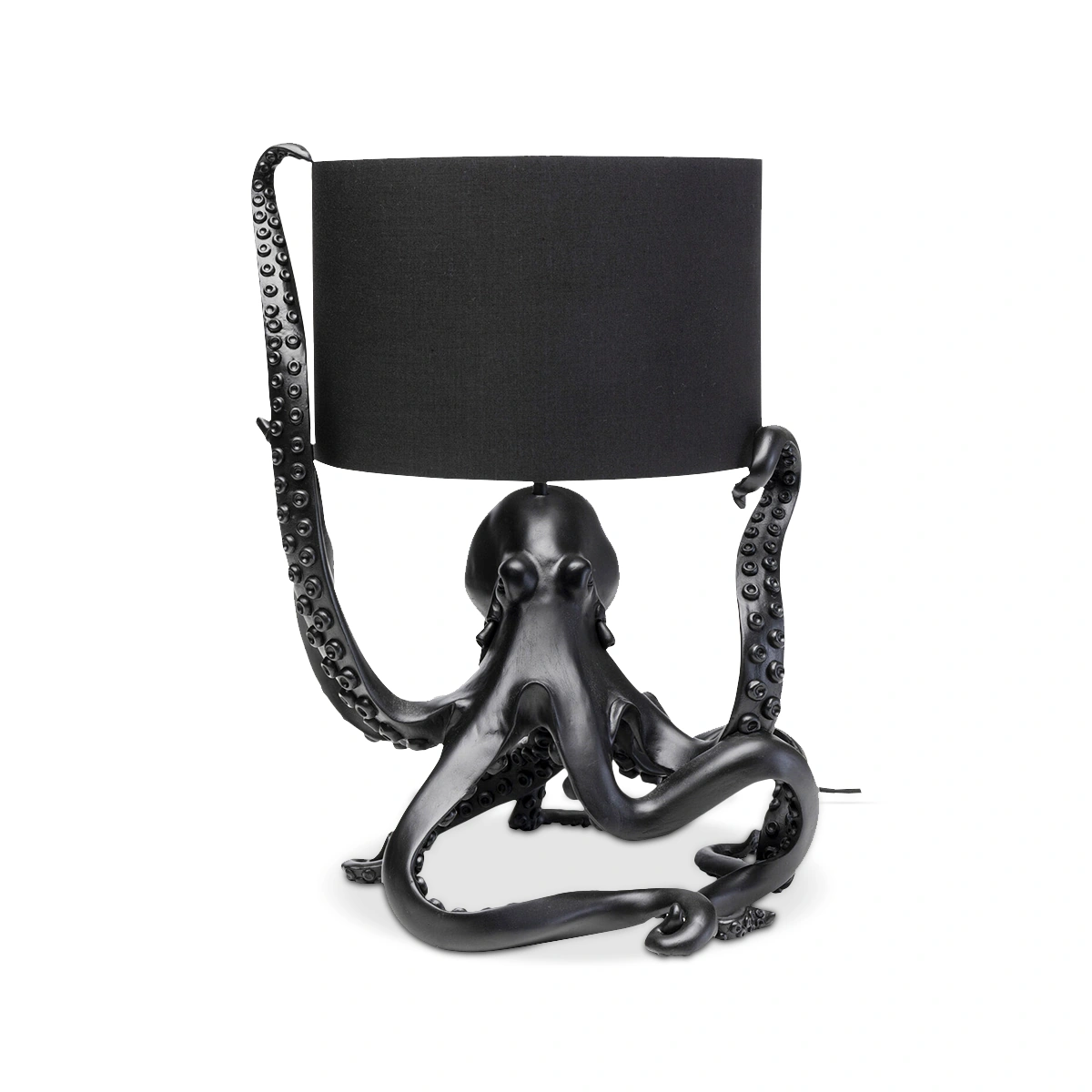 Table Lamp Octopus – Black | Resin Sculptural Base, Artistic Lighting Accent & Statement Table Lamp Design