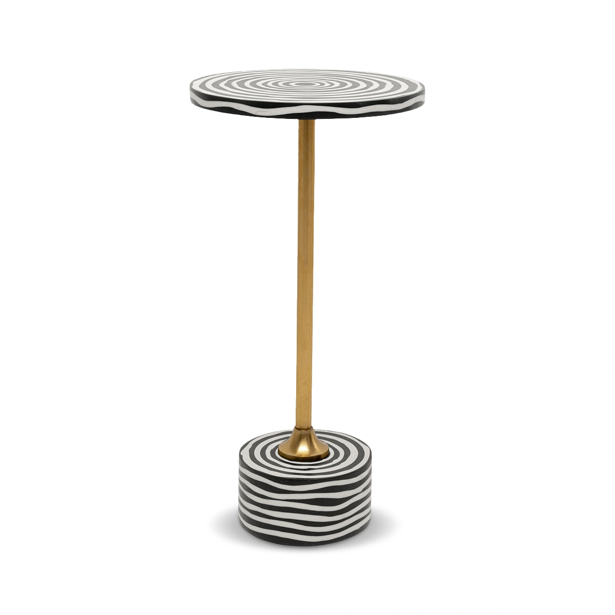 Side Table Domero Swirl – Black | Metal Side Table, Gold Swirl Detail & Sculptural Accent Design