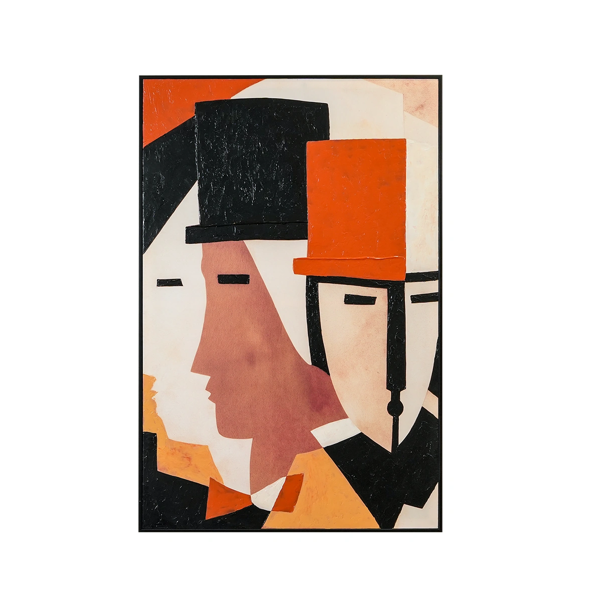 Hugo Framed Wall Art – Multicolor | Hand Painted Canvas Artwork with Bold Scale and Statement Interior Styling