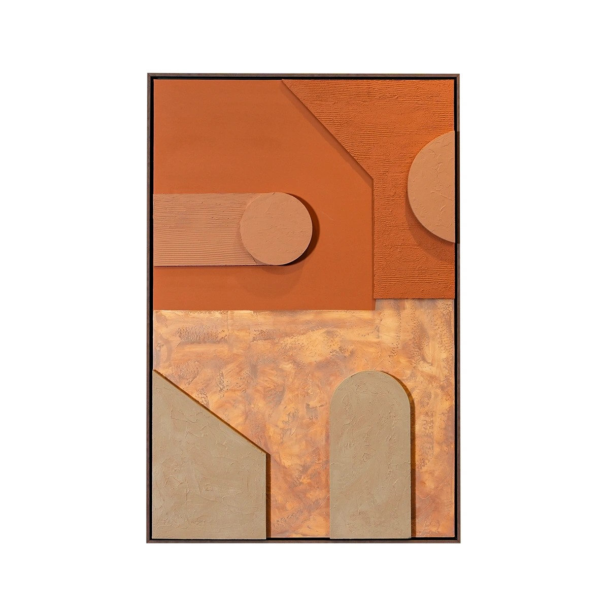 Arizona 3D Framed Wall Art – Camel | Hand Painted Dimensional Canvas Artwork with Warm Neutral Palette and Modern Appeal
