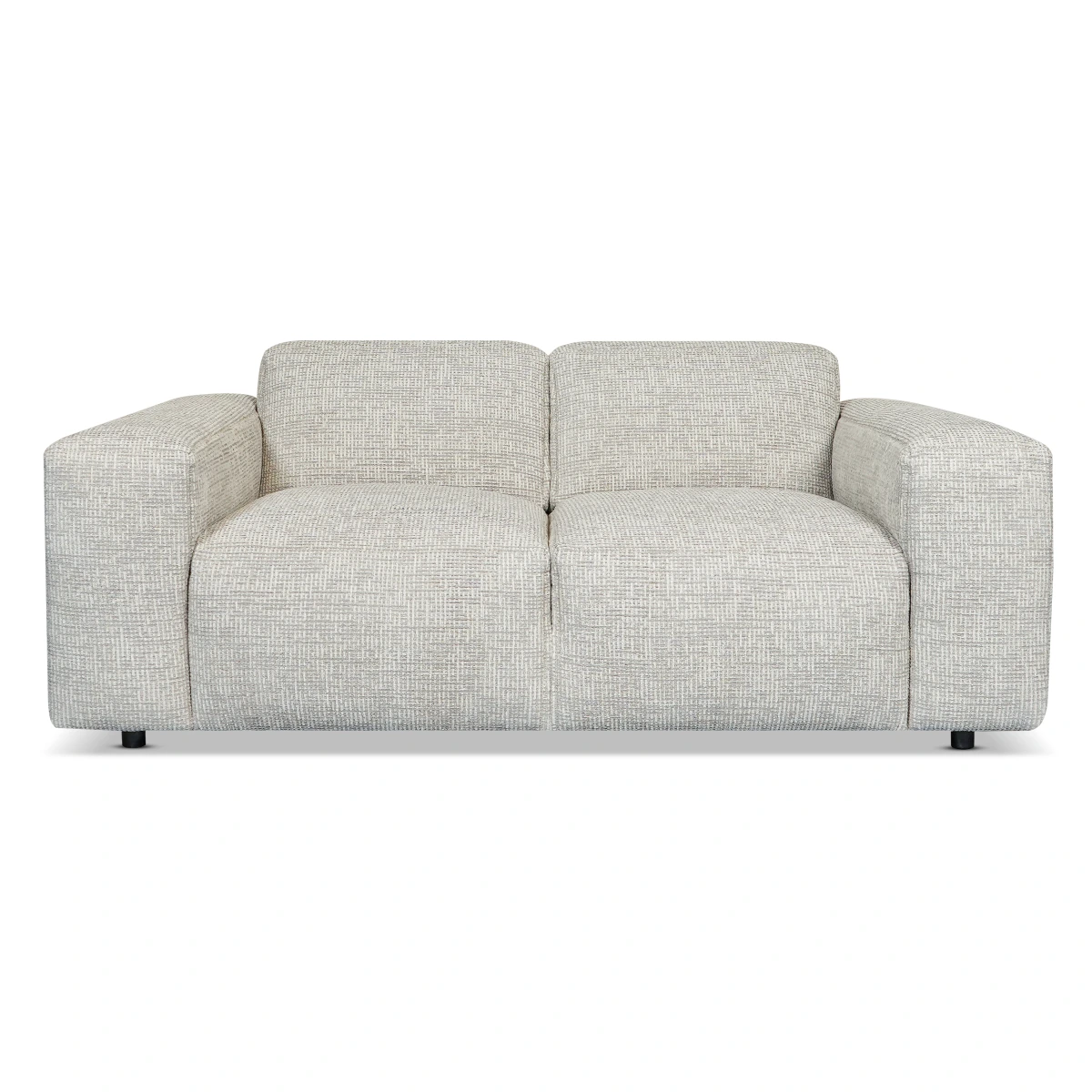 Lucera 2 Seater Sofa – Sandy Shell | Fabric Upholstery, Soft Cushions & Contemporary Compact Seating