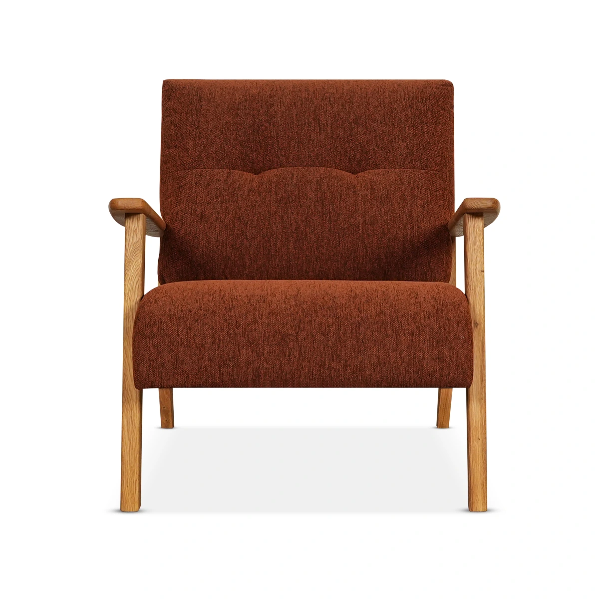 Arona Armchair – Rust | Fabric Upholstery, Supportive Form & Modern Accent Seating