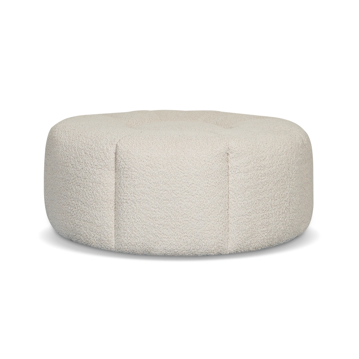 Zona Pouf – Vanilla Cream | Fabric Upholstery, Soft Filled Design & Versatile Accent Seating