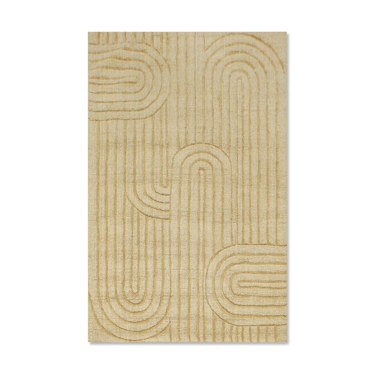 Carpet Camisas – Mustard | Hand Woven Wool Construction, Warm Accent Color & Statement Area Rug for Modern Homes