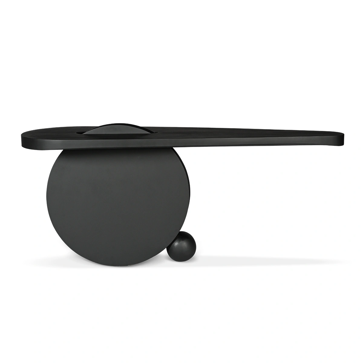 Orbit Console Table – Black | Solid Wood Construction, Sleek Modern Form & Contemporary Hallway Styling