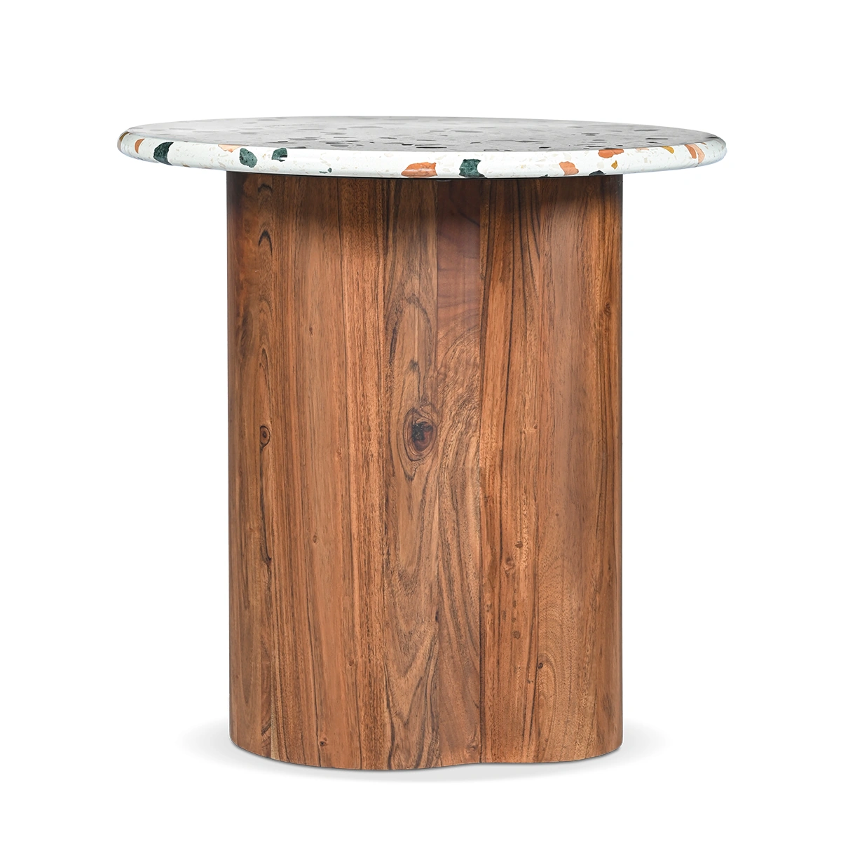 Tinto Side Table – White | Round Ash Wood Construction, Compact Form & Contemporary Accent Styling